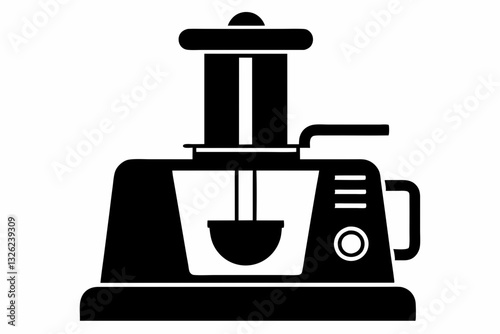 food processor line art silhouette vector illustration
