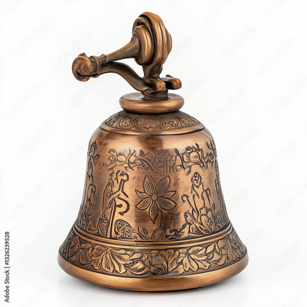 Traditional Brass Temple Bell for Hindu Rituals Traditional Brass Temple Bell for Hindu Rituals