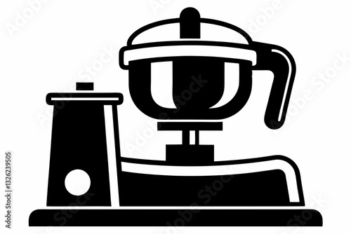 food processor line art silhouette vector illustration