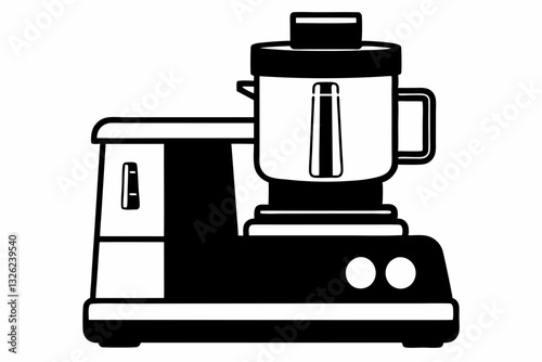 food processor line art silhouette vector illustration