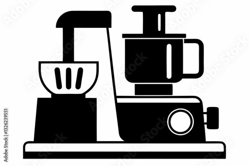 food processor line art silhouette vector illustration