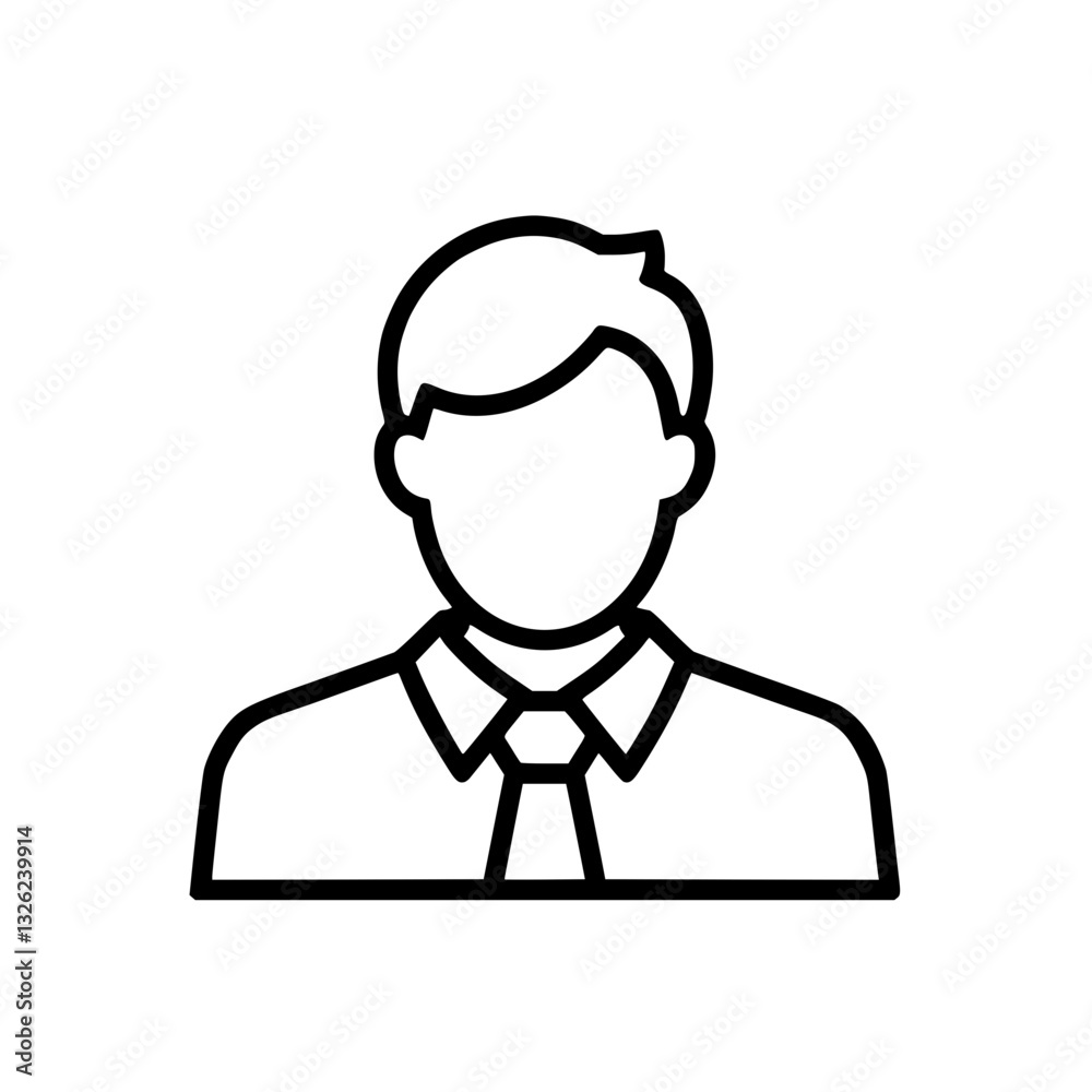 Icon of a businessman with a tie Representing professionalism leadership and corporate positions Suitable for business presentations and company websites Icon of a businessman with a tie Representing professionalism leadership and corporate positions Suitable for business presentations and company websites