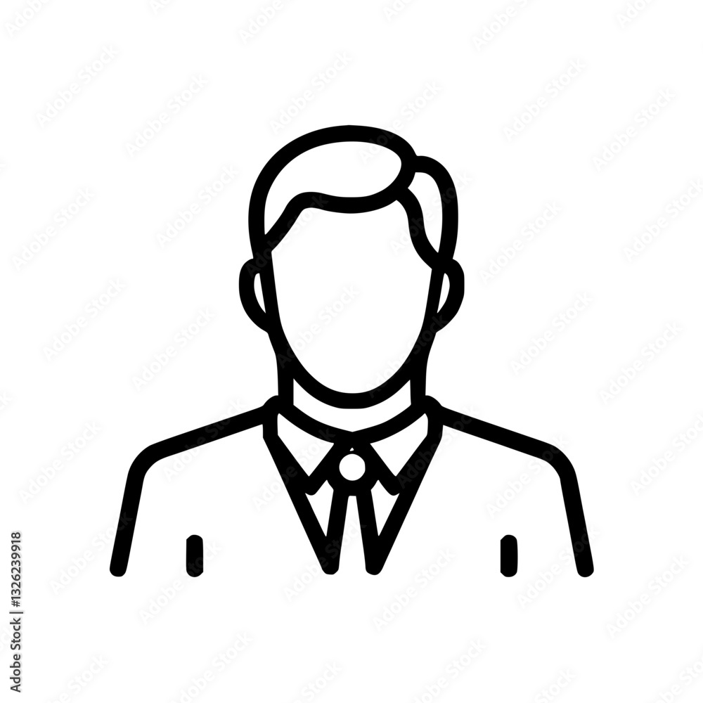 Minimalist icon of a person with a shirt tie and jacket Depicting professionalism business and corporate themes Vector style Minimalist icon of a person with a shirt tie and jacket Depicting professionalism business and corporate themes Vector style
