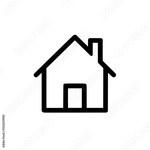 Simple and house icon representing home shelter and a sense of belonging Clean design minimal details Focuses on basic architectural form