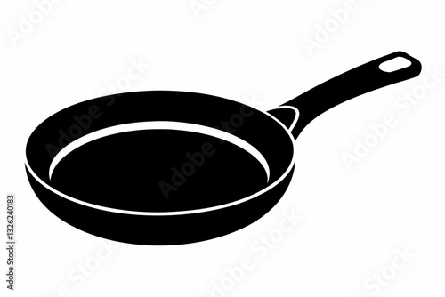 frying pan line art silhouette vector illustration