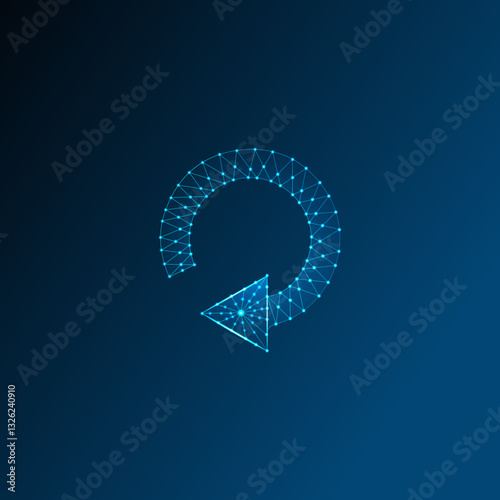Low poly rotate icon vector design