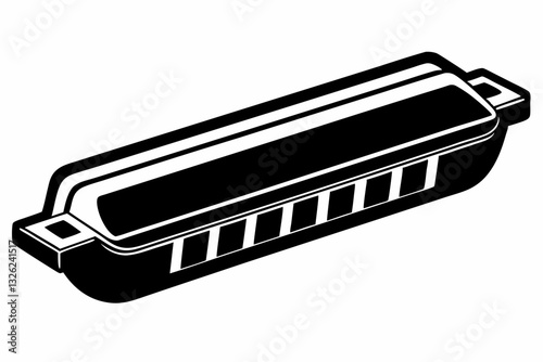 harmonica line art silhouette vector illustration