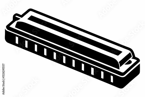 harmonica line art silhouette vector illustration