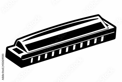 harmonica line art silhouette vector illustration