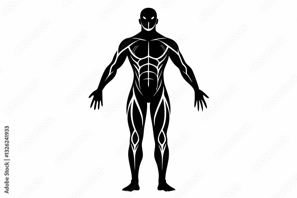 Fototapeta premium human body line art silhouette vector illustration