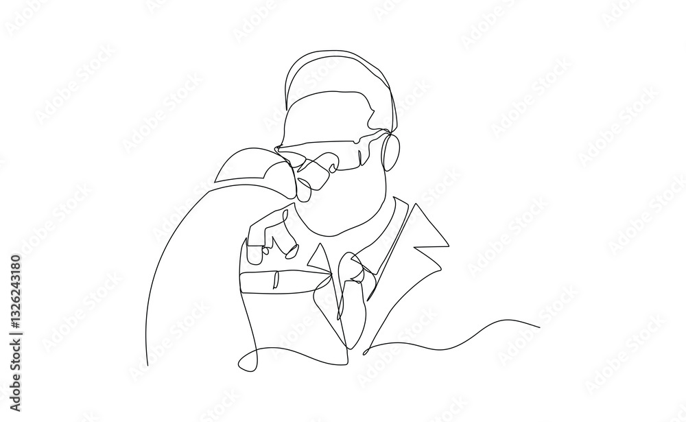 Continuous line single line of man professional scientist microscope science technology for biology research and laboratory microbiology. Sketch drawing editable stroke vector illustration Continuous line single line of man professional scientist microscope science technology for biology research and laboratory microbiology. Sketch drawing editable stroke vector illustration
