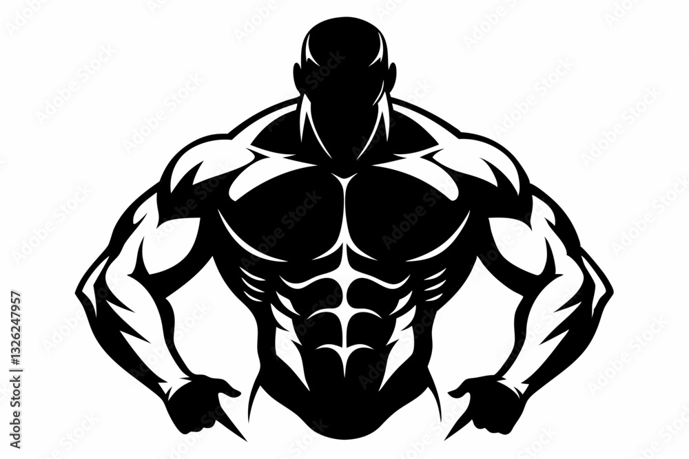 body builder man line art silhouette vector illustration body builder man line art silhouette vector illustration