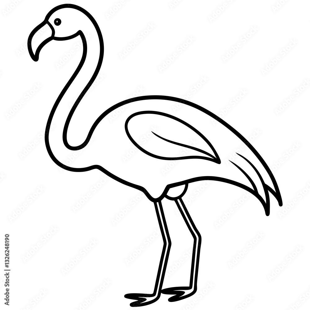 Obraz premium One-Line Flamingo Vector Design