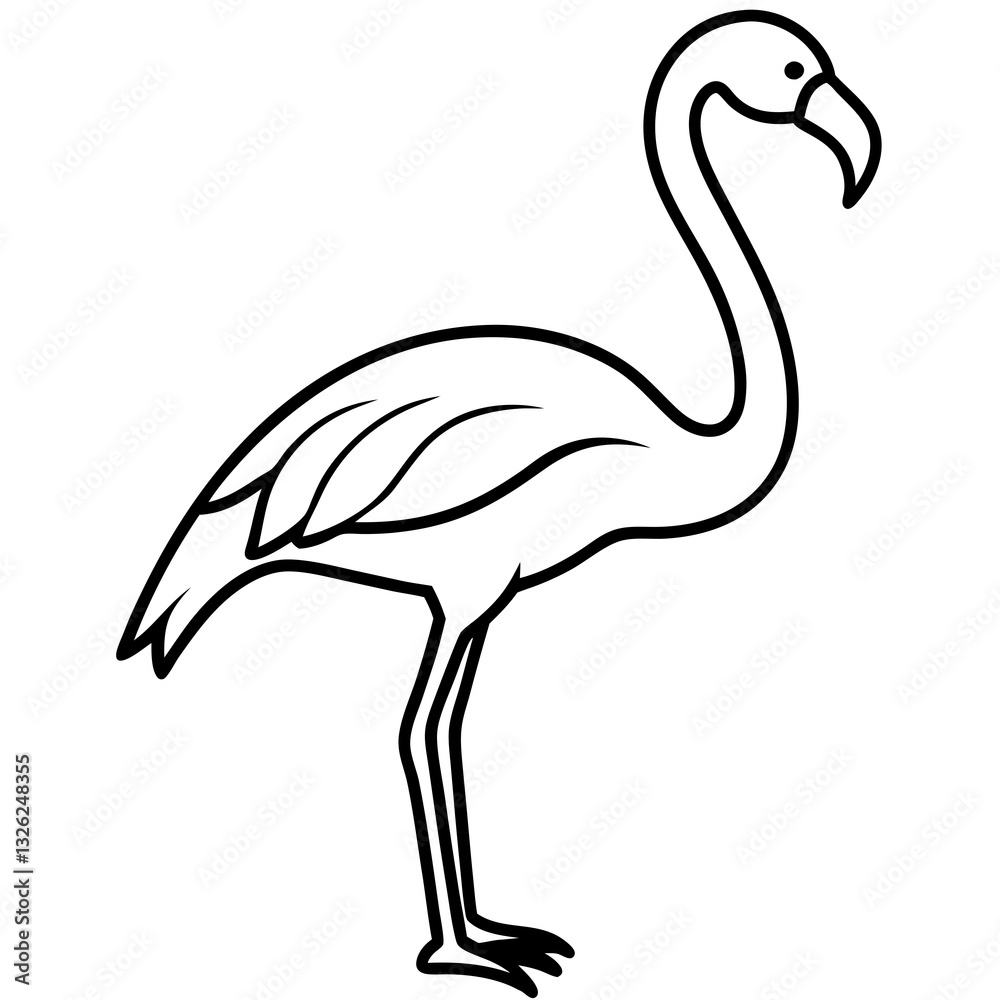 One-Line Flamingo Vector Design One-Line Flamingo Vector Design
