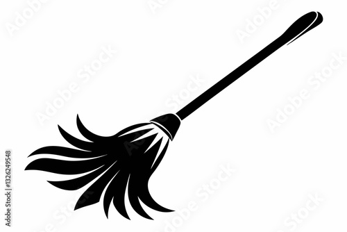 broom line art silhouette vector illustration