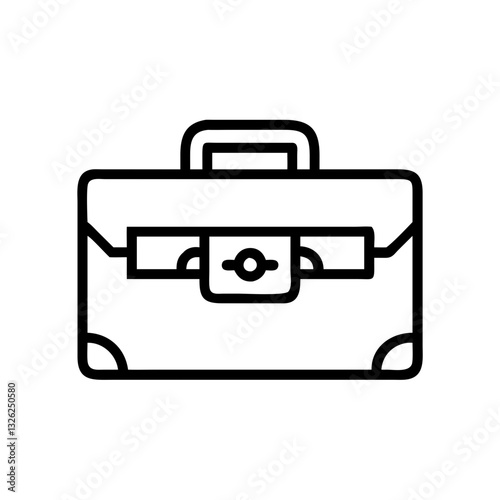 Briefcase with cash icon in simple black line design