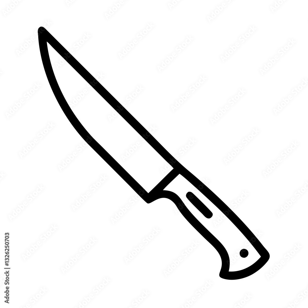 Knife icon in simple black line design Knife icon in simple black line design