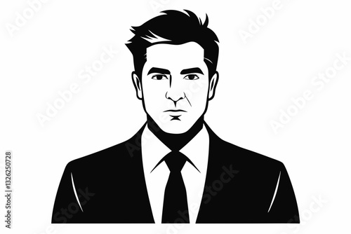 businessman line art silhouette vector illustration