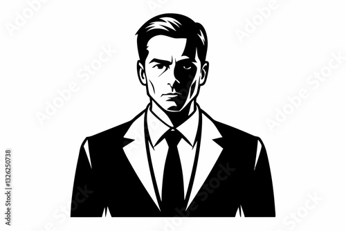 businessman line art silhouette vector illustration