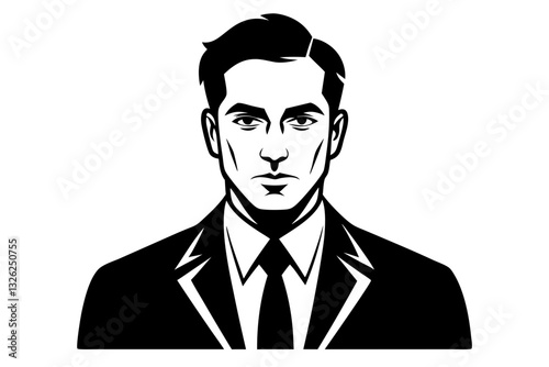 businessman line art silhouette vector illustration