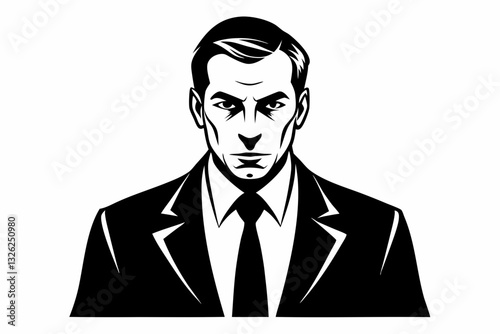 businessman line art silhouette vector illustration