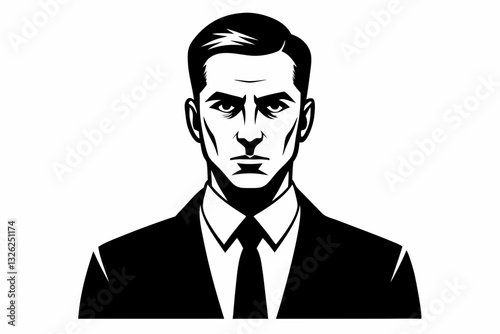 businessman line art silhouette vector illustration