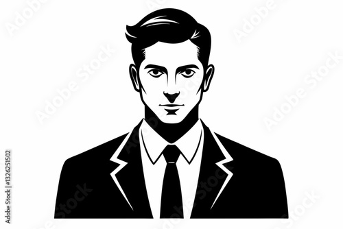 businessman line art silhouette vector illustration