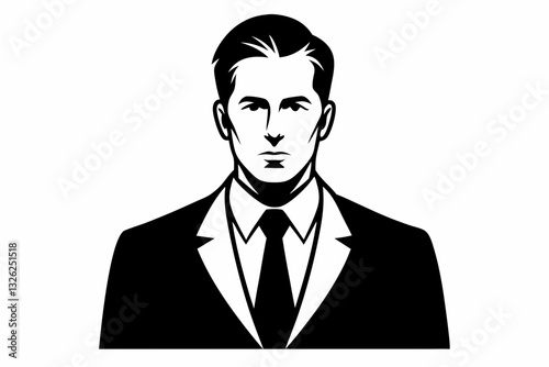 businessman line art silhouette vector illustration