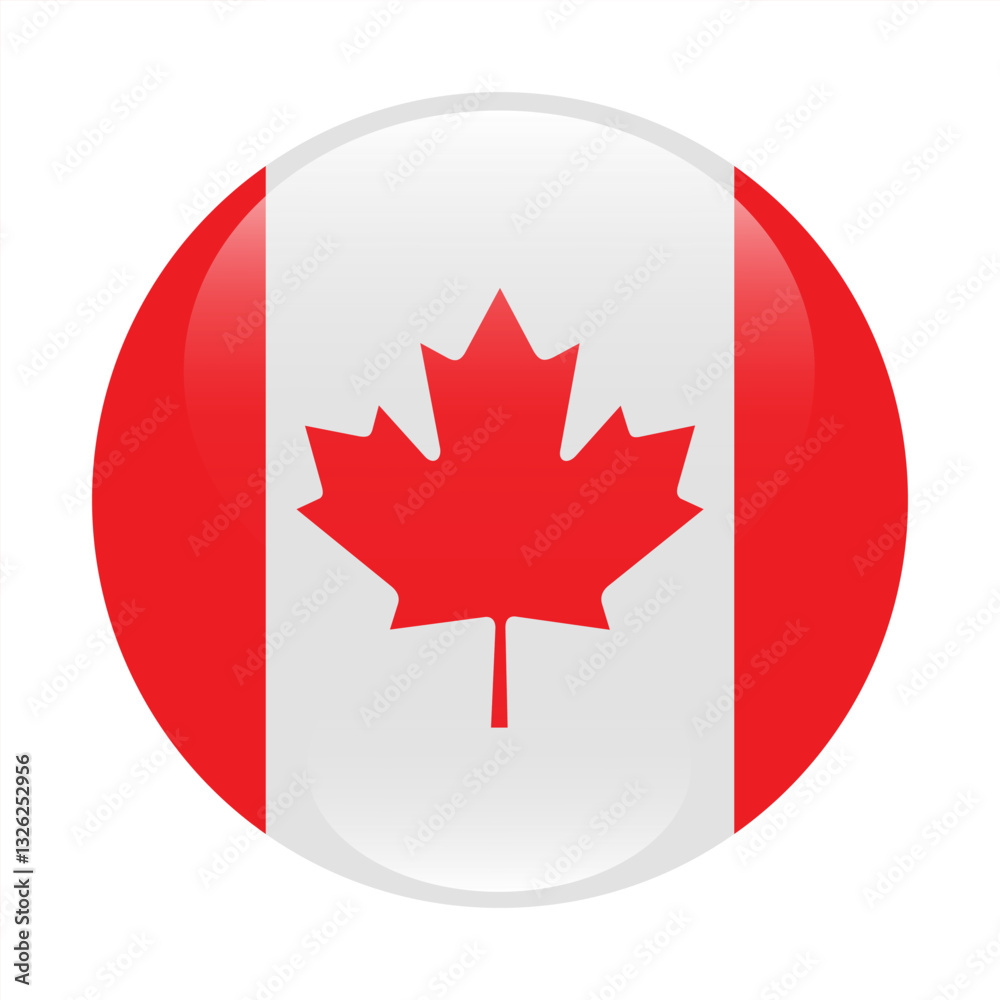 Flag of Canada. Flag icon. Standard color. Circle icon flag. 3d illustration. Computer illustration. Digital illustration. Vector illustration. Flag of Canada. Flag icon. Standard color. Circle icon flag. 3d illustration. Computer illustration. Digital illustration. Vector illustration.
