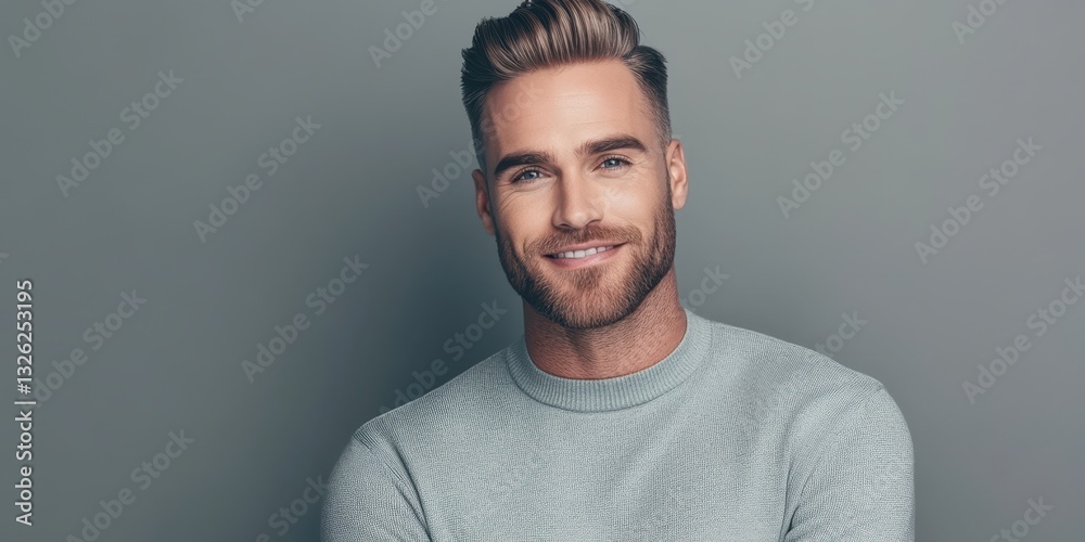 Fototapeta premium Man haircut grooming banner