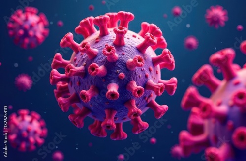 Visual representation of a virus depicting intricate details and structure