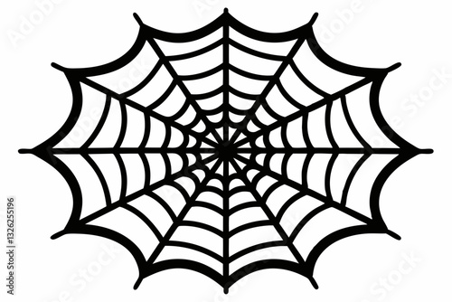 ntricate web spun by a spider line art silhouette vector illustration