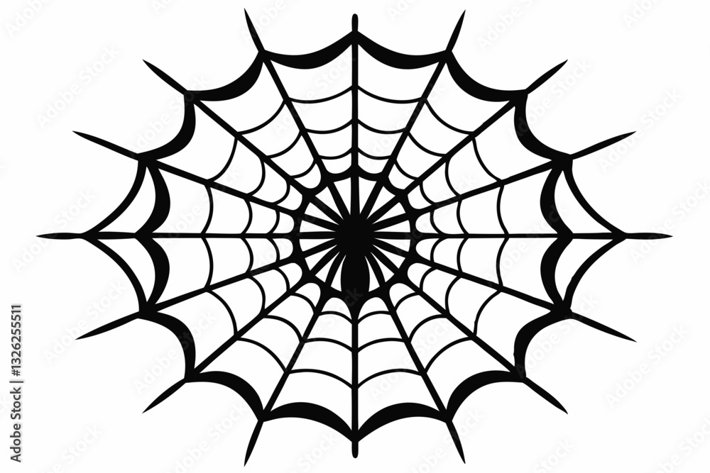 Obraz premium ntricate web spun by a spider line art silhouette vector illustration