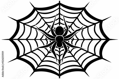 ntricate web spun by a spider line art silhouette vector illustration