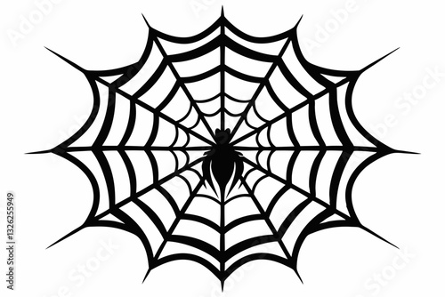 ntricate web spun by a spider line art silhouette vector illustration