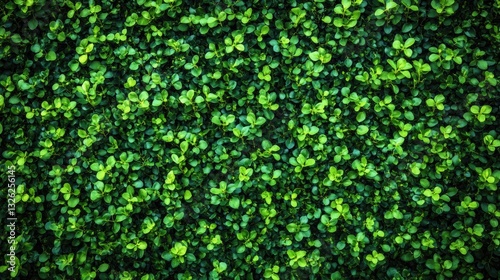 Boxwood Wall in Garden. Close-up of Lush Boxwood Bush Family Buxaceae in Natural Park Setting photo