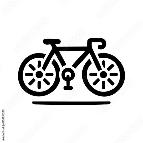 Bicycle icon for cycling and fitness