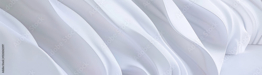 Fototapeta premium White background with waves, simple lines and shapes illustration smooth wallpaper.