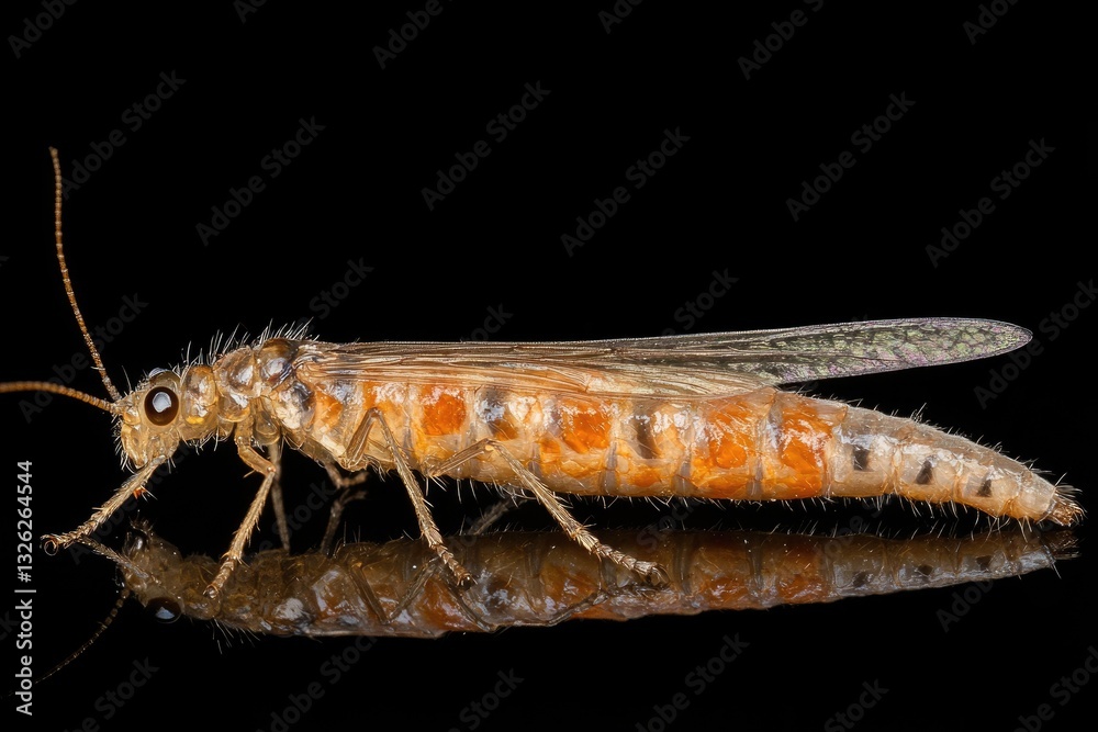 Caddisfly Larva: Closeup of Crawly Arthropod Bug Used as Bait for Fly Fishing Caddisfly Larva: Closeup of Crawly Arthropod Bug Used as Bait for Fly Fishing