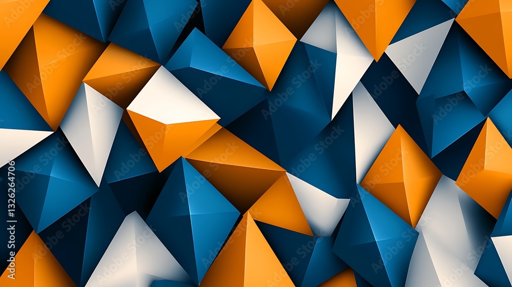 Abstract 3D Render: Teal, Orange, and White Geometric Forms AI Generated Abstract 3D Render: Teal, Orange, and White Geometric Forms AI Generated