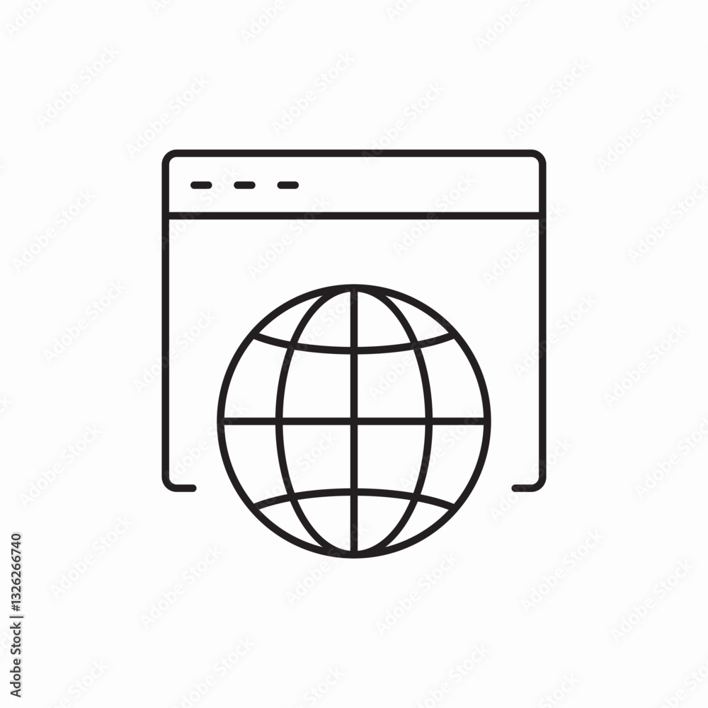 Website browser internet page icon vector sign Website browser internet page icon vector sign