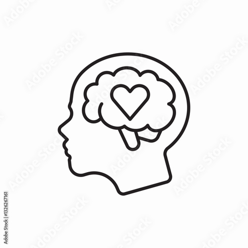 Mind love mental health icon vector sign