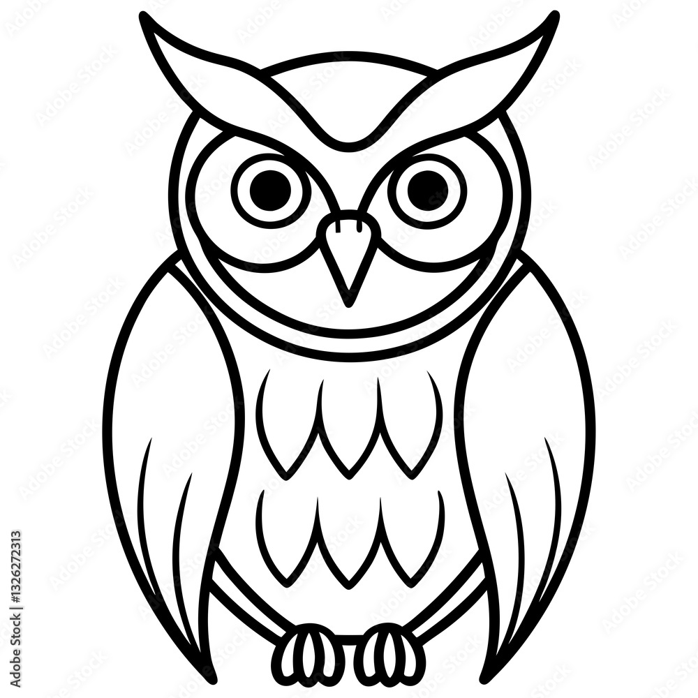 Fototapeta premium One-Line Owl Vector Design