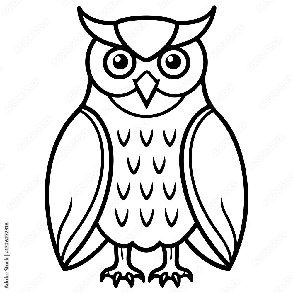 Fototapeta premium One-Line Owl Vector Design