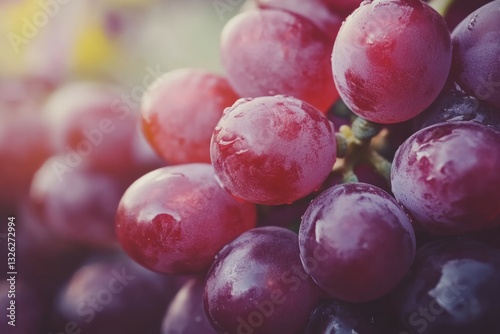 Wallpaper Mural Close-up of fresh dark grapes with water droplets. AI generated Torontodigital.ca