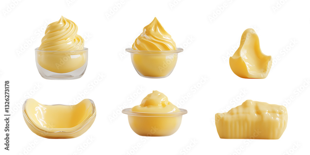 Pack Butter Set Against Transparent Background for Dairy Branding, Cooking Promotion, or Baking Illustration Projects Pack Butter Set Against Transparent Background for Dairy Branding, Cooking Promotion, or Baking Illustration Projects