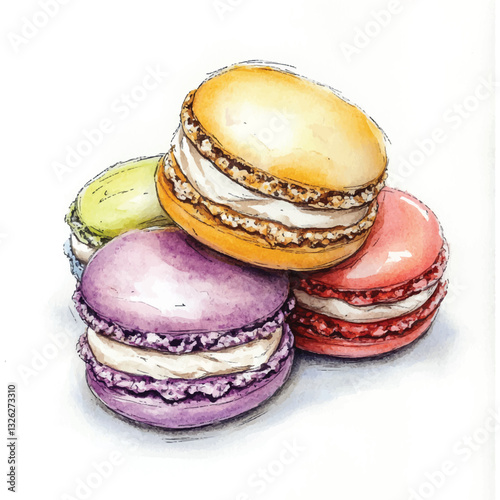 watercolor of cake 
