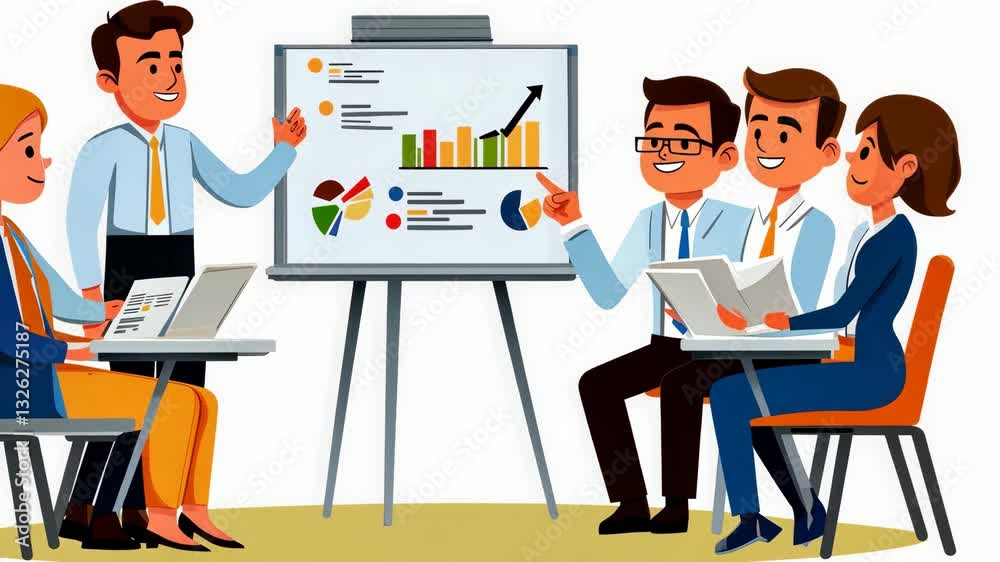Team collaboration boosting growth: engaging business presentation with colleagues Team collaboration boosting growth: engaging business presentation with colleagues