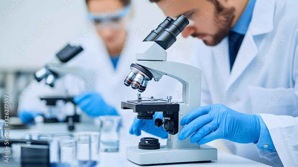 Scientists using microscopes in a lab symbolizing cancer research and medical advancements in the fight against diseases.
Scientists using microscopes in a lab symbolizing cancer research and medical advancements in the fight against diseases.