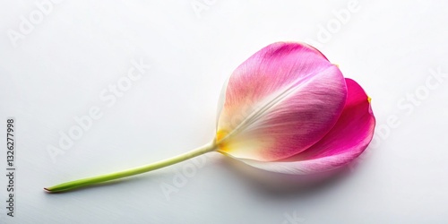 Eco-Friendly Sustainable Flat Lay: Flower Petal Detail on White Background